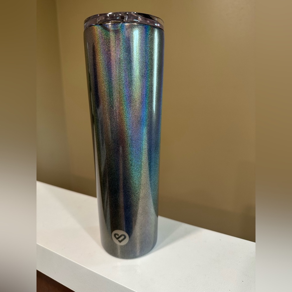 Silver Icing Black glitter Stainless Steel Tumbler